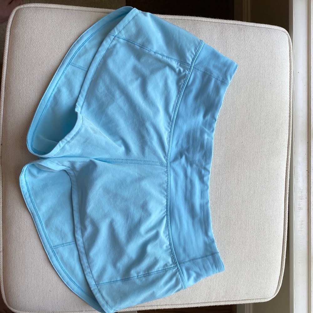 Light blue lululemon speed up shorts, size 4.